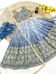 RICH LOOK CHINON SILK SEQUENCE EMBROIDERY WORK KID’S LEHENGA CHOLI WITH DUPATTA WEDDING WEAR WHOLESALE PRICE ETHNIC GARMENT (3)