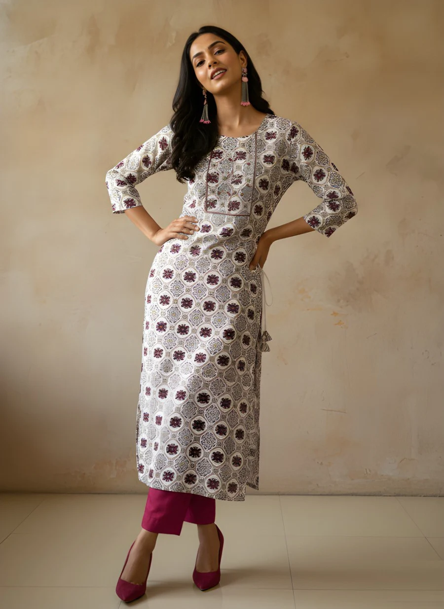 RICH LOOK COTTON PRINT WORK ONLY KURTI DAILY WEAR WHOLESALE PRICE ETHNIC GARMENT (2)