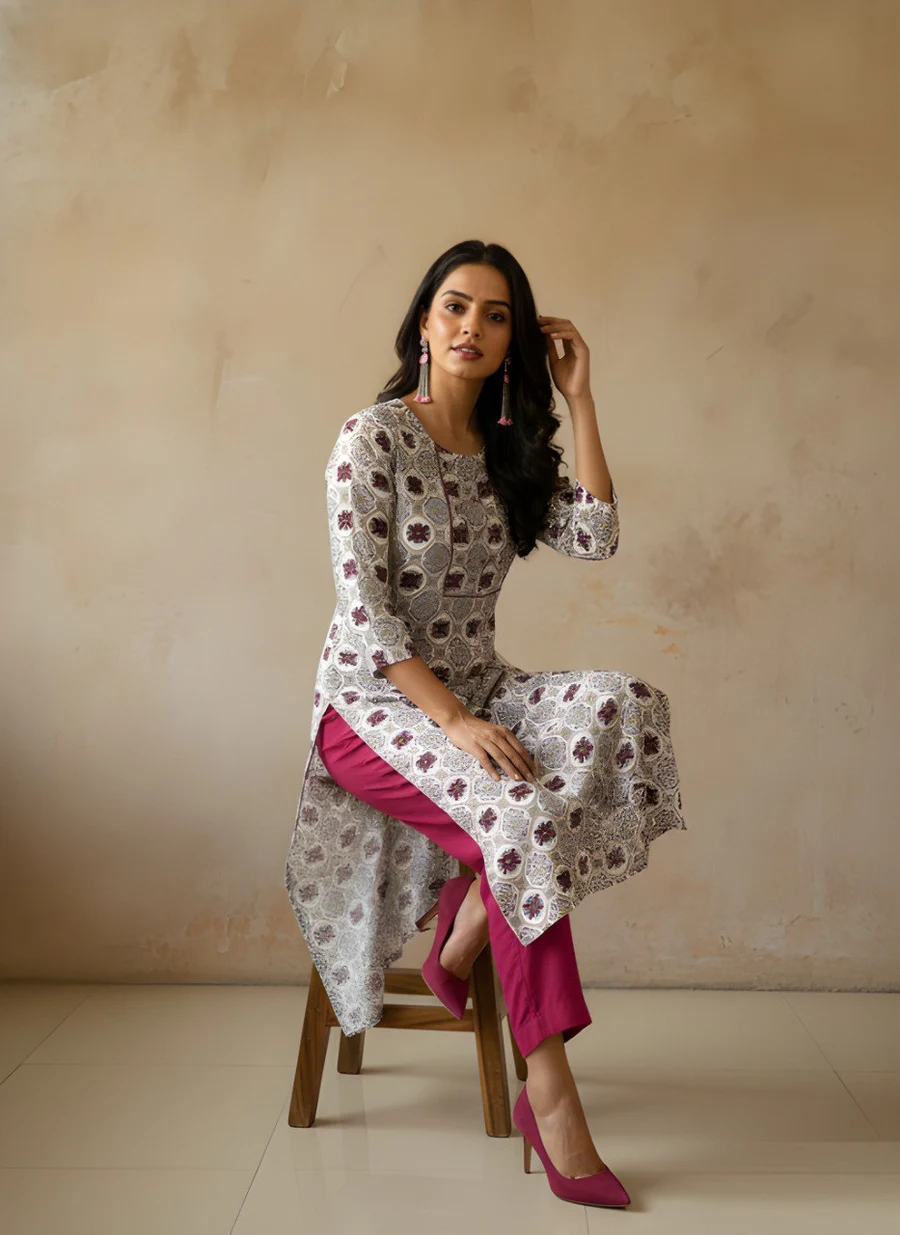 RICH LOOK COTTON PRINT WORK ONLY KURTI DAILY WEAR WHOLESALE PRICE ETHNIC GARMENT (5)