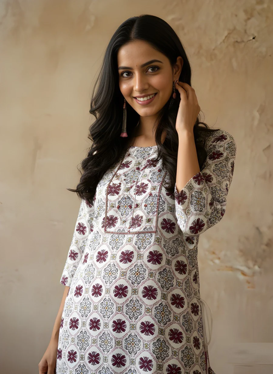 RICH LOOK COTTON PRINT WORK ONLY KURTI DAILY WEAR WHOLESALE PRICE ETHNIC GARMENT (6)