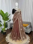 RICH LOOK FENDY SILK BEADS WITH THREAD & SEQUENCE WORK SAREE WITH UNSTITCHED BLOUSE PARTY WEAR WHOLESALE PRICE ETHNIC GARMENT (10)