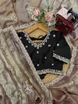 RICH LOOK FENDY SILK BEADS WITH THREAD & SEQUENCE WORK SAREE WITH UNSTITCHED BLOUSE PARTY WEAR WHOLESALE PRICE ETHNIC GARMENT (10)