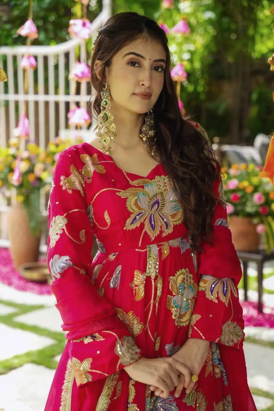 RICH LOOK GEORGETTE EMBROIDERY SEQUENCE & CODING WITH MULTI COLORS POSITION PRINTS WORK GOWN PALAZZO WITH DUPATTA WEDDING WEAR WHOLESALE PRICE ETHNIC GARMENT (6).webp