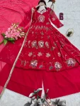 RICH LOOK GEORGETTE EMBROIDERY SEQUENCE & CODING WITH MULTI COLORS POSITION PRINTS WORK GOWN PALAZZO WITH DUPATTA WEDDING WEAR WHOLESALE PRICE ETHNIC GARMENT (5).webp