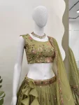 RICH LOOK GOLD CRUSH THREAD EMBROIDERY WITH SEQUENCE WORK LEHENGA CHOLI WITH DUPATTA FESTIVE WEAR WHOLESAEL PRICE ETHNIC GARMENT (4)