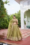 RICH LOOK GOLD CRUSH THREAD EMBROIDERY WITH SEQUENCE WORK LEHENGA CHOLI WITH DUPATTA FESTIVE WEAR WHOLESAEL PRICE ETHNIC GARMENT (4)