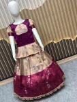 RICH LOOK KUBERA SILK PALLAKU DESIGNS KID’S BLOUSE AND SKIRT SET FESTIVE WEAR WHOLESALE PRICE ETHNIC GARMENT (2)