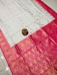 RICH LOOK LICHI SILK ZARI WEAVING WORK SAREE WITH UNSTITCHED BLOUSE FESTIVE WEAR WHOLESALE PRICE ETHNIC GARMENT (5)