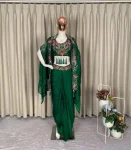 RICH LOOK RANGOLI SILK SEQUENCE EMBROIDERY WORK BLOUSE DRAPE SKIRT WITH SHRUG PARTY WEAR WHOLESALE PRICE ETHNIC GARMENT (3)