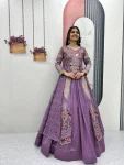 RICH LOOK VICHITRA SILK THREAD AND SEQUENCE WORK TOP LEHENGA WITH KOTI WEDDING WEAR WHOLESALE PRICE ETHNIC GARMENT (7)