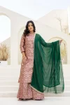 RICH LOOK VISCOSE JACQUARD TOP PALAZZO WITH DUPATTA FESTIVE WEAR WHOLESALE PRICE ETHNIC GARMENT (9)