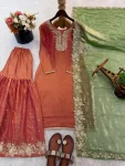 11DESIGNER FENDY SILK EMBROIDERY SEQUENCE WORK TOP SHARARA WITH DUPATTA FESTIVE WEAR WHOLESALE PRICE ETHNIC GARMENT (13)