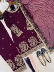 11MODERN FENDY CRUSH SILK EMBROIDERY THREAD & SEQUENCE WORK TOP PATIYALA WITH DUPATTA FESTIVE WEAR WHOLESALE PRICE ETHNIC GARMENT (12)