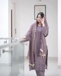 MODERN GEORGETTE SEQUENCE CODING EMBROIDERY WORK TOP BOITTOM WITH DUPATTA LAVENDER