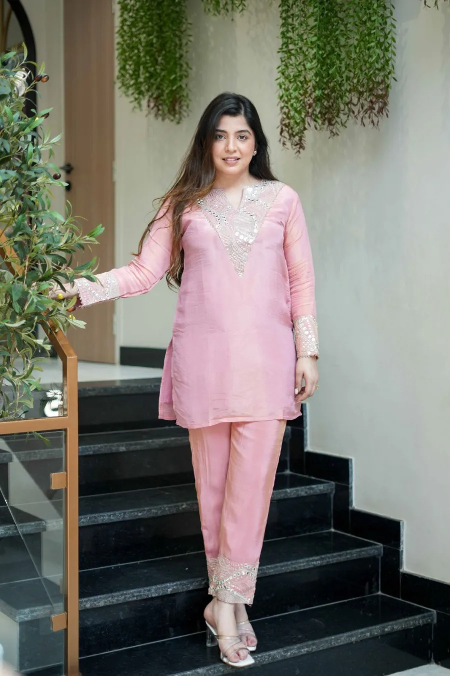 14FANCY SHIMMER SILK EMBROIDERY SEQUENCE WORK TOP PENT SET FESTIVE WEAR WHOLESALE PRICE ETHNIC GARMENT (15)
