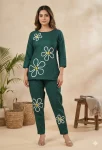 FANCY VETICAN KHADI MUNDI WORK CO-ORD SET TEAL