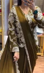 15MODERN CHINON EMBROIDERY WORK READY TO WEAR SAREE WITH FULL STITCHED JACKET AND BLOUSE PARTY WEAR WHOLESALE PRICE ETHNIC GARMENT (12)
