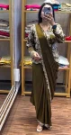 15MODERN CHINON EMBROIDERY WORK READY TO WEAR SAREE WITH FULL STITCHED JACKET AND BLOUSE PARTY WEAR WHOLESALE PRICE ETHNIC GARMENT (12)