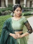 16DESIGNER SILK ZARI WEAVING WITH CONTRAST BORDER KALAMKARI WEAVING BORDER WORK LEHENGA CHOLI WITH DUPATTA FESTIVE WEAR WHOLESALE PRICE ETHNIC GARMENT (11)