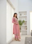 17MODERN CHANDERI COTTON CODING SEQUENCE & JHARKAN BUTTI WORK TOP BOTTOM WITH DUPATTA FESTIVE WEAR WHOLESALE PRICE ETHNIC GARMENT (11)