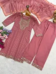 17MODERN CHANDERI COTTON CODING SEQUENCE & JHARKAN BUTTI WORK TOP BOTTOM WITH DUPATTA FESTIVE WEAR WHOLESALE PRICE ETHNIC GARMENT (11)