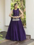 17MODERN FENDY PLAIN LEHENGA CHOLI WITH BEADS WORK FRONT AND BACK WITH ARC BORDER WORK KOTI WEDDING WEAR WHOLESALE PRICE ETHNIC GARMENT (15)