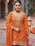 18DESIGNER CHINON SILK EMBROIDERY SEQUENCE WITH CODING WORK TOP PALAZZO WITH DUPATTA FESTIVE WEAR WHOLESALE PRICE ETHNIC GARMENT (11)