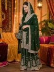 19DESIGNER GEORGETTE CHAIN SEQUENCE WORK WITH FANCY LATKAN AND LACE BORDER WORK TOP SHARARA WITH DUPATTA FESTIVE WEAR WHOLESALE PRICE ETHNIC GARMENT (9)