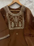 19DESIGNER SILK EMBROIDERY THREAD WITH HAND WORK TOP BOTTOM WITH DUPATTA FESTIVE WEAR WHOLESALE PRICE ETHNIC GARMENT (5)