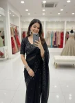 1DESIGNER FENDY SATIN SILK MULTI THREAD SEQUENCE WORK SAREE WITH UNSTITCHED BLOUSE WEDDING WEAR WHOLESALE PRICE ETHNIC GARMENT (12)