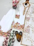 1DESIGNER GEORGETTE EMBROIDERY SEQUENCE WITH PEARL MOTI HAND WORK AND FANCY LACE BORDER WORK TOP PALAZZO WITH DUPATTA FESTIVE WEAR WHOLESALE PRICE ETHNIC GARMENT (16)