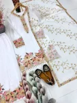 1DESIGNER GEORGETTE EMBROIDERY SEQUENCE WITH PEARL MOTI HAND WORK AND FANCY LACE BORDER WORK TOP PALAZZO WITH DUPATTA FESTIVE WEAR WHOLESALE PRICE ETHNIC GARMENT (16)