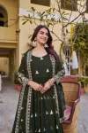 1DESIGNER GEORGETTE SEQUENCE EMBROIDERY WORK GOWN WITH DUPATTA FESTIVE WEAR WHOLESALE PRICE ETHNIC GARMENT (19)