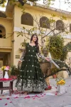 1DESIGNER GEORGETTE SEQUENCE EMBROIDERY WORK GOWN WITH DUPATTA FESTIVE WEAR WHOLESALE PRICE ETHNIC GARMENT (19)