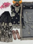 1DESIGNER GEORGETTE ZARI & 5MM SEQUENCE EMBROIDERY WORK TOP PALAZZO WITH DUPATTA WEDDING WEAR WHOLESALE PRICE ETHNIC GARMENT (20)