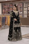 DESIGNER GEORGETTE ZARI & 5MM SEQUENCE EMBROIDERY WORK TOP PALAZZO WITH DUPATTA BLACK
