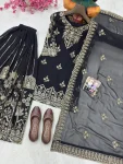 1DESIGNER GEORGETTE ZARI & 5MM SEQUENCE EMBROIDERY WORK TOP PALAZZO WITH DUPATTA WEDDING WEAR WHOLESALE PRICE ETHNIC GARMENT (20)