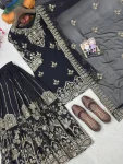 1DESIGNER GEORGETTE ZARI & 5MM SEQUENCE EMBROIDERY WORK TOP PALAZZO WITH DUPATTA WEDDING WEAR WHOLESALE PRICE ETHNIC GARMENT (20)