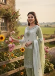 1DESIGNER GMY SILK EMBROIDERY AND SEQUENCE WITH DIGITAL PRINT WORK TOP BOTTOM WITH DUPATTA FESTIVE WEAR WHOLESALE PRICE ETHNIC GARMENT (14)