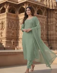 1DESIGNER RAYON EMBROIDERY WORK TOP BOTTOM WITH DUPATTA FESTIVE WEAR WHOLESALE PRICE ETHNIC GARMENT (3)