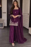 1DESIGNER ROMAN SILK SEQUENCE EMBROIDERY WORK TOP PALAZZO WITH DUPATTA FESTIVE WEAR WHOLESALE PRICE ETHNIC GARMENT (10)