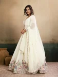 1DESIGNER STAR GEORGETTE EMBROIDERY WORK LEHENGA CHOLI WITH DUPATTA WEDDING WEAR WHOLESALE PRICE ETHNIC GARMENT (8)