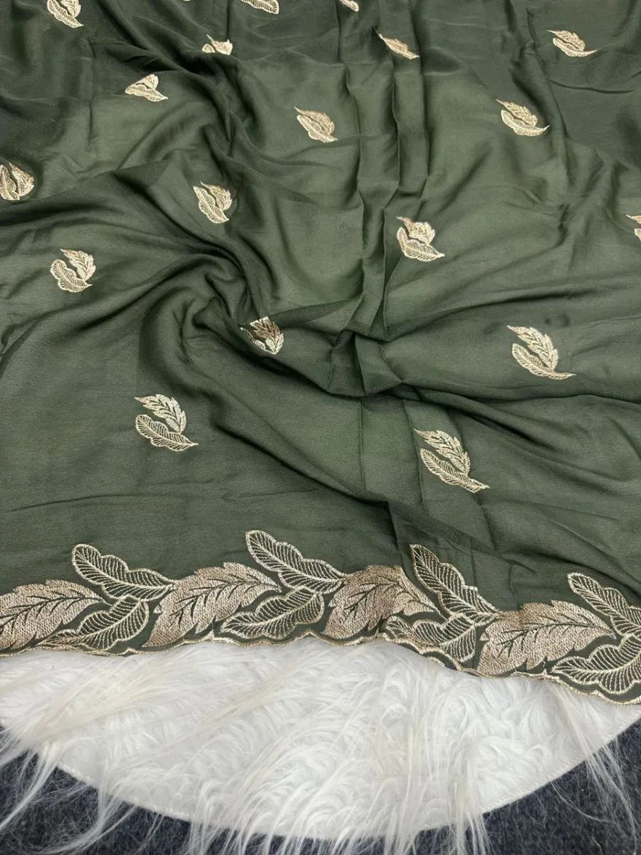 1DESIGNER STAR GEORGETTE EMBROIDERY WORK SAREE WITH UNSTITCHED BLOUSE FESTIVE WEAR WHOLESALE PRICE ETHNIC GARMENT (3)