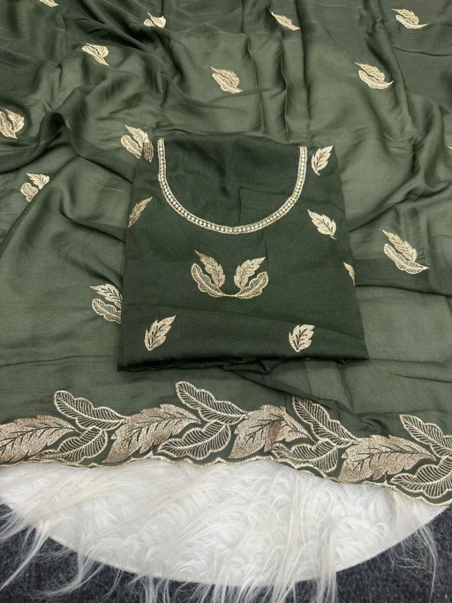 1DESIGNER STAR GEORGETTE EMBROIDERY WORK SAREE WITH UNSTITCHED BLOUSE FESTIVE WEAR WHOLESALE PRICE ETHNIC GARMENT (4)