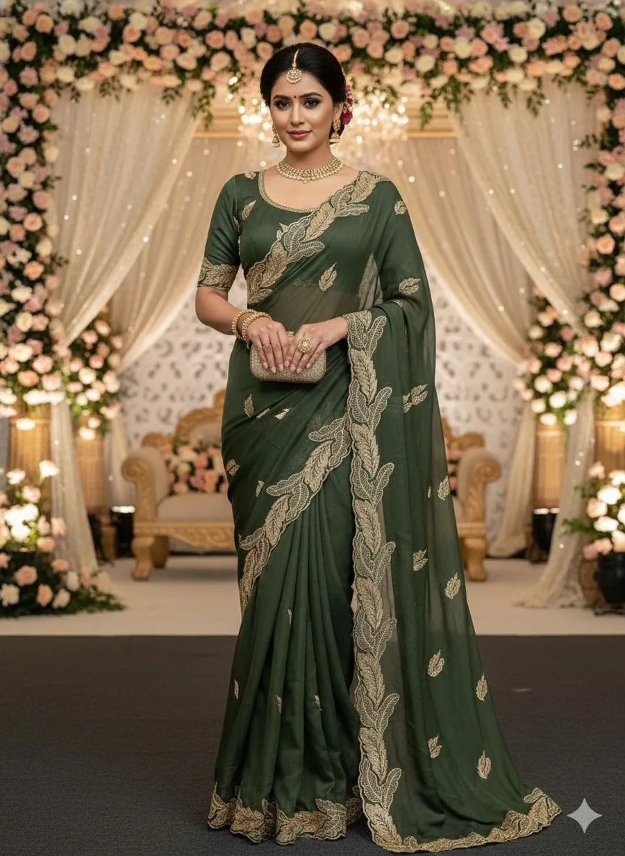 1DESIGNER STAR GEORGETTE EMBROIDERY WORK SAREE WITH UNSTITCHED BLOUSE FESTIVE WEAR WHOLESALE PRICE ETHNIC GARMENT (5)