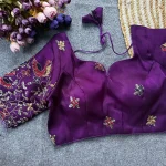 DESIGNER VISCOSE MULTI SEQUENCE WORK STITCHED BLOUSE PURPLE