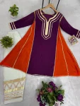 1FANCY CHINON FANCY GOTA PATTI WORK TOP BOTTOM SET FESTIVE WEAR WHOLESALE PRICE ETHNIC GARMENT (12)