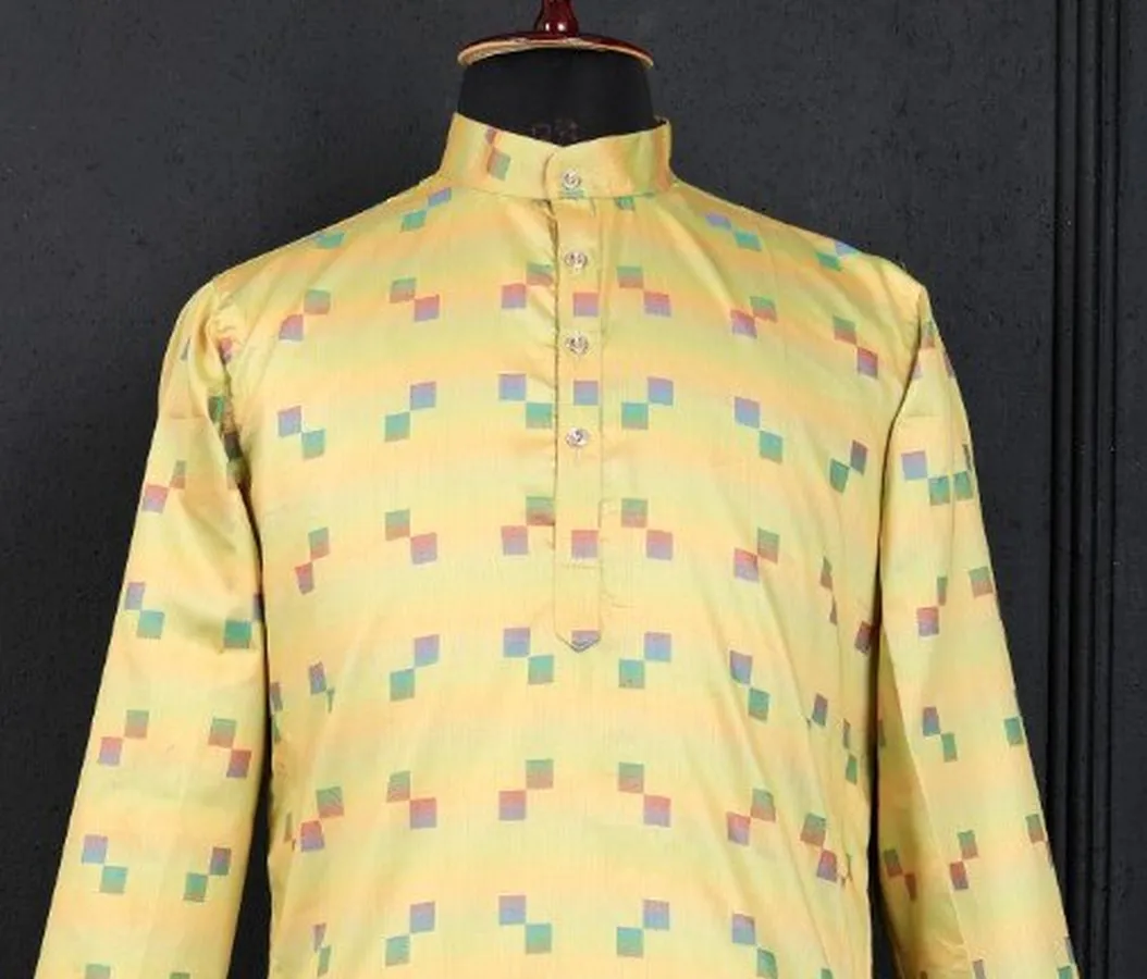 1FANCY COTTON DIGITAL PRINTED WORK MEN'S KURTA PAYJAMA FESTIVE WEAR WHOLESALE PRICE ETHNIC GARMENT (10)