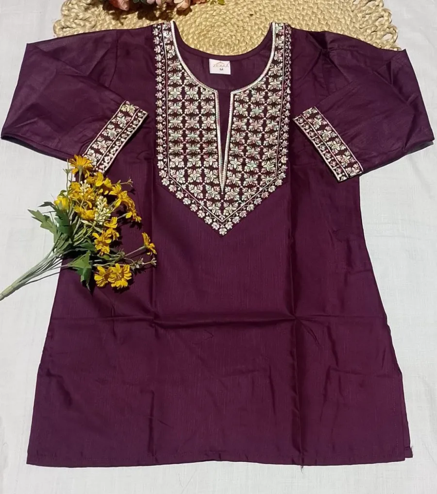 1FANCY COTTON EMBROIDERY WORK ONLY TOP DAILY WEAR WHOLESALE PRICE ETHNIC GARMENT (1)