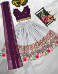1FANCY COTTON PRINTED WORK KID’S LEHENGA CHOLI FESTIVE WEAR WHOLESALE PRICE ETHNIC GARMENT (14)